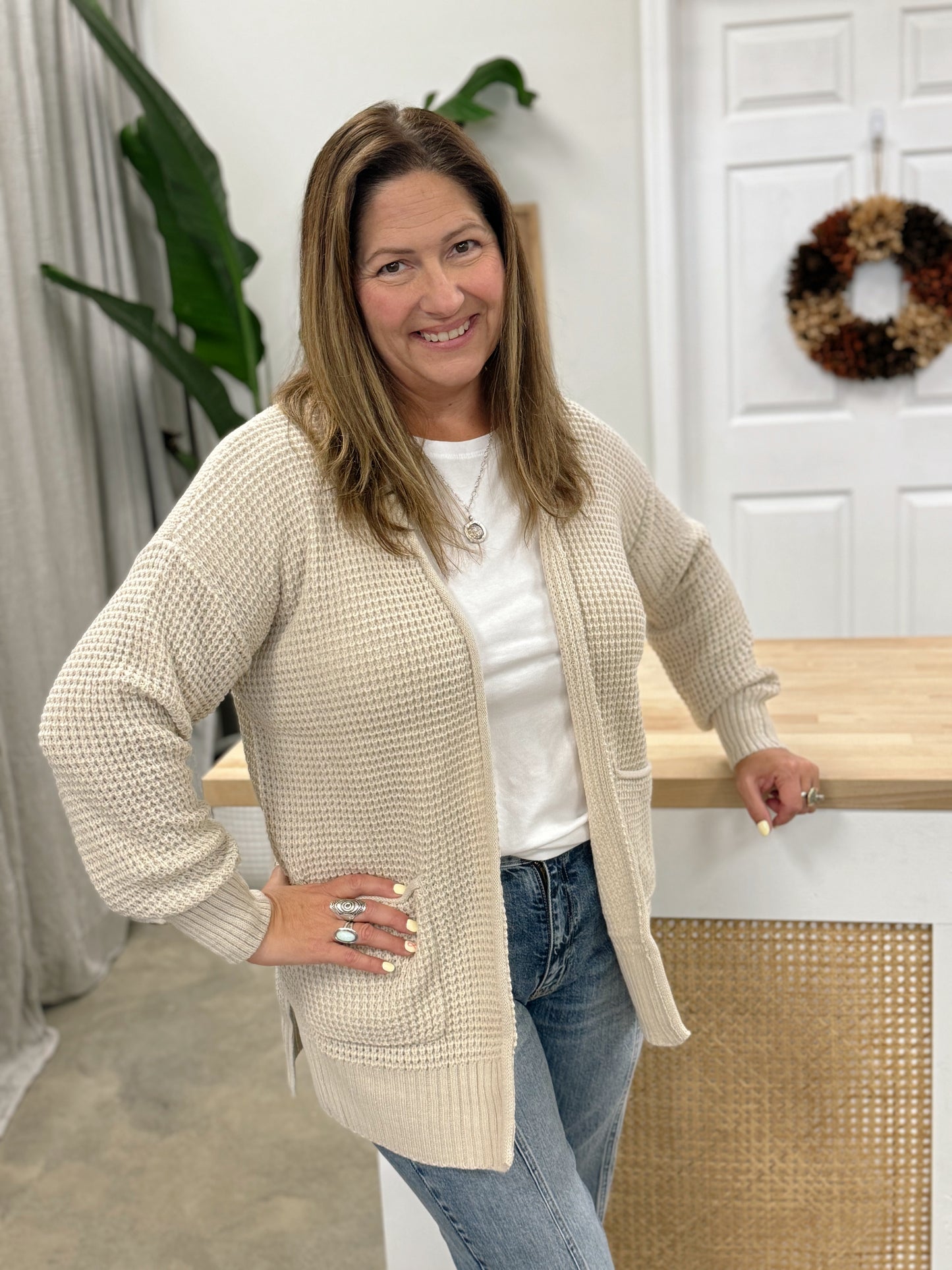 Door Buster Waffle Cardigan