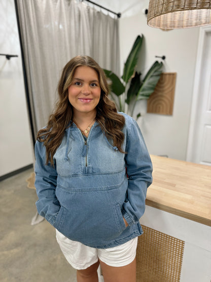 Fall on the Coast Denim Hoodie