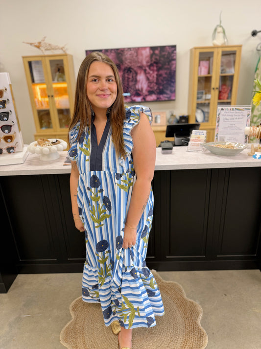 The Block Print Midi Dress