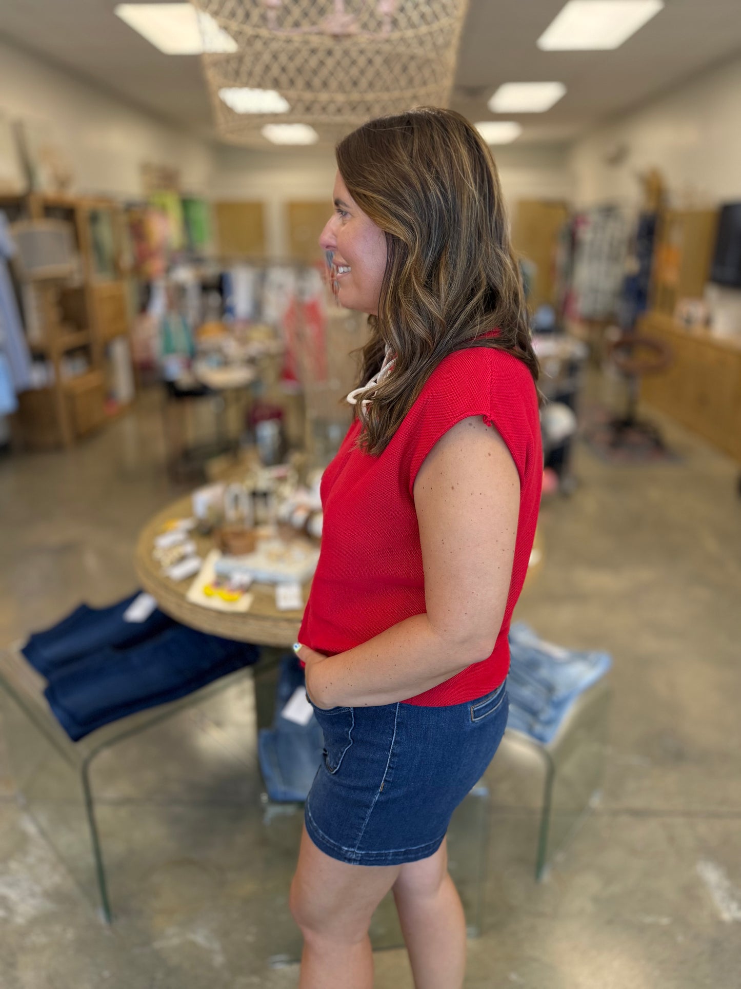 The Bailey Sleeveless Sweater-Ruby