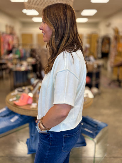 The Rochelle Cropped Sweater Ivory