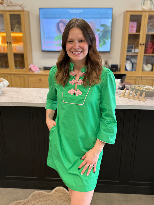 The Mandarin Collar Button Detail Dress