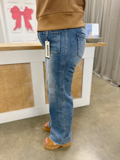 Bayeas Wide Leg Sailor Jeans