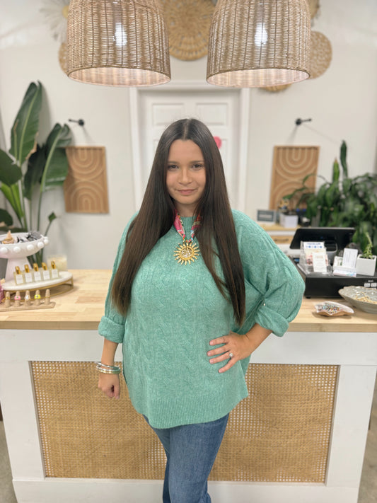 Seafoam Tunic Chunky Sweater