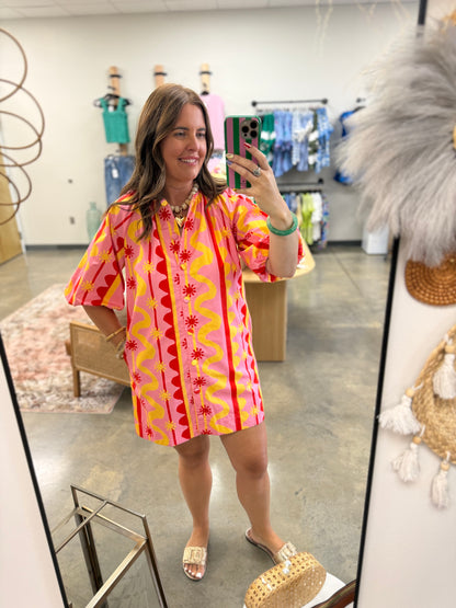 Ride The Wave Print Shift Dress