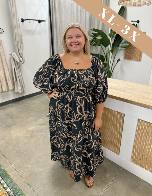 The Lilly Smocked Midi Dress Curvy