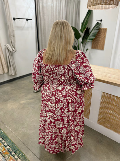 The Floral Brandy Midi Dress Curvy