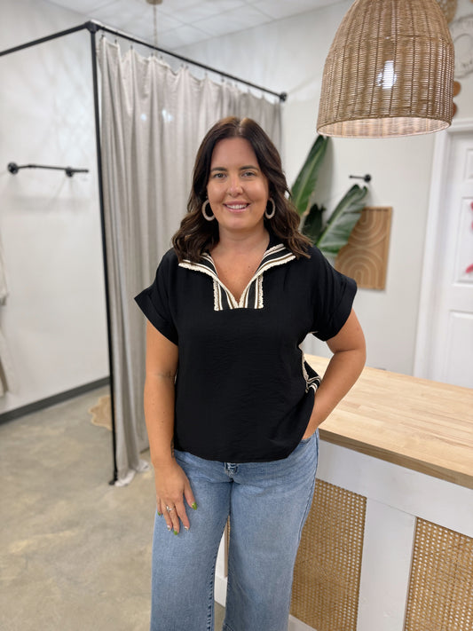 The Solan Top in Black