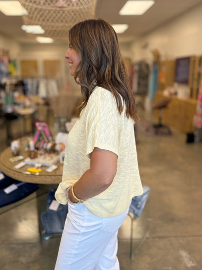 The Bomb Slub Top- Butter Yellow
