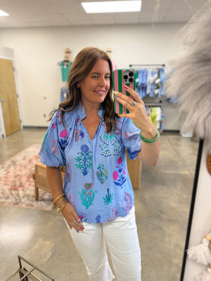 The Middleton Block Print Blouse