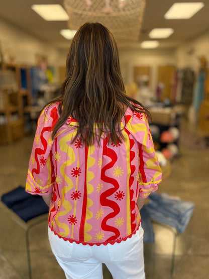 Ride The Wave Print Blouse
