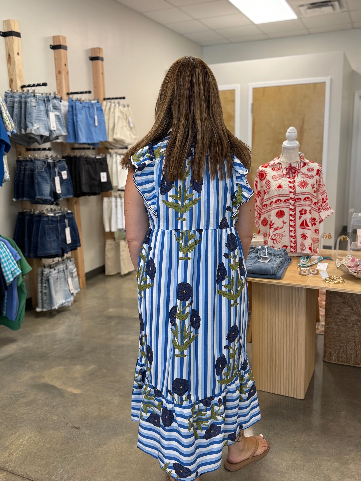 The Block Print Midi Dress