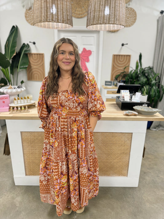 The Gloria Smocked Midi Dress