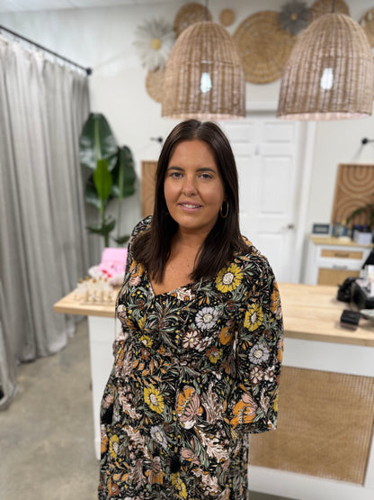 The Bethany Print Floral Midi Dress Curvy