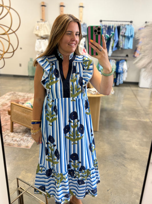 The Block Print Midi Dress