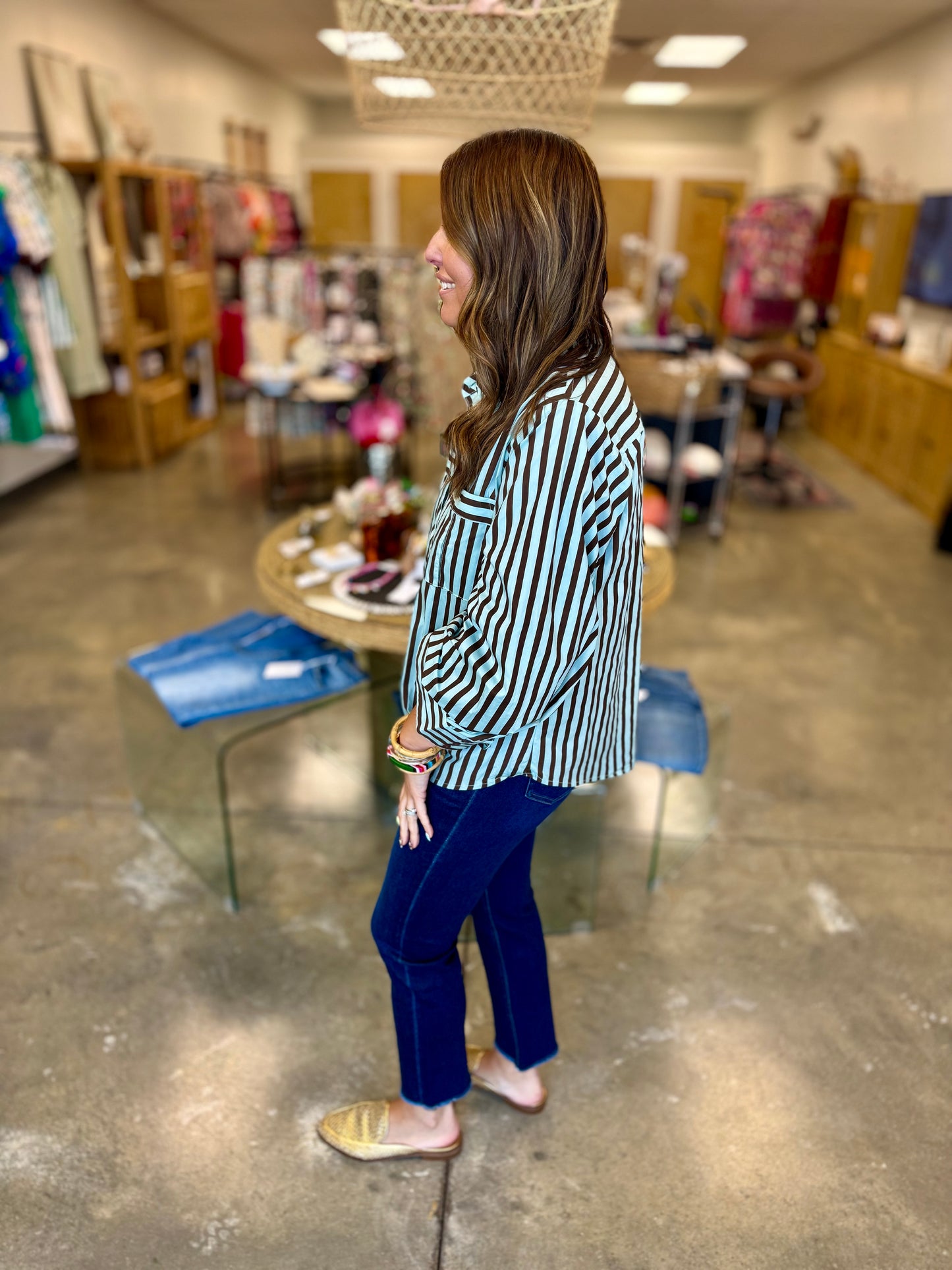 The Zelda Stripe Puff Sleeve Top