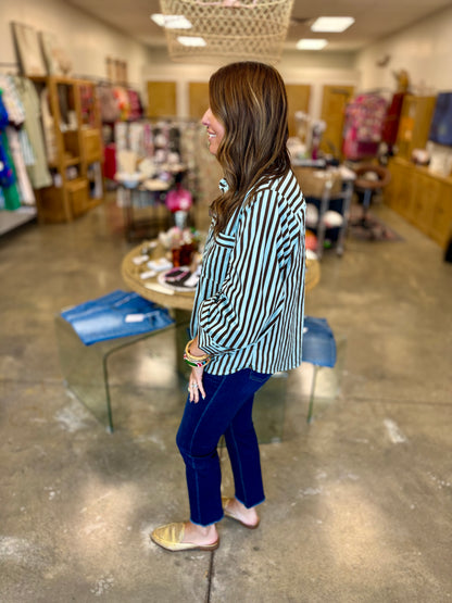 The Zelda Stripe Puff Sleeve Top