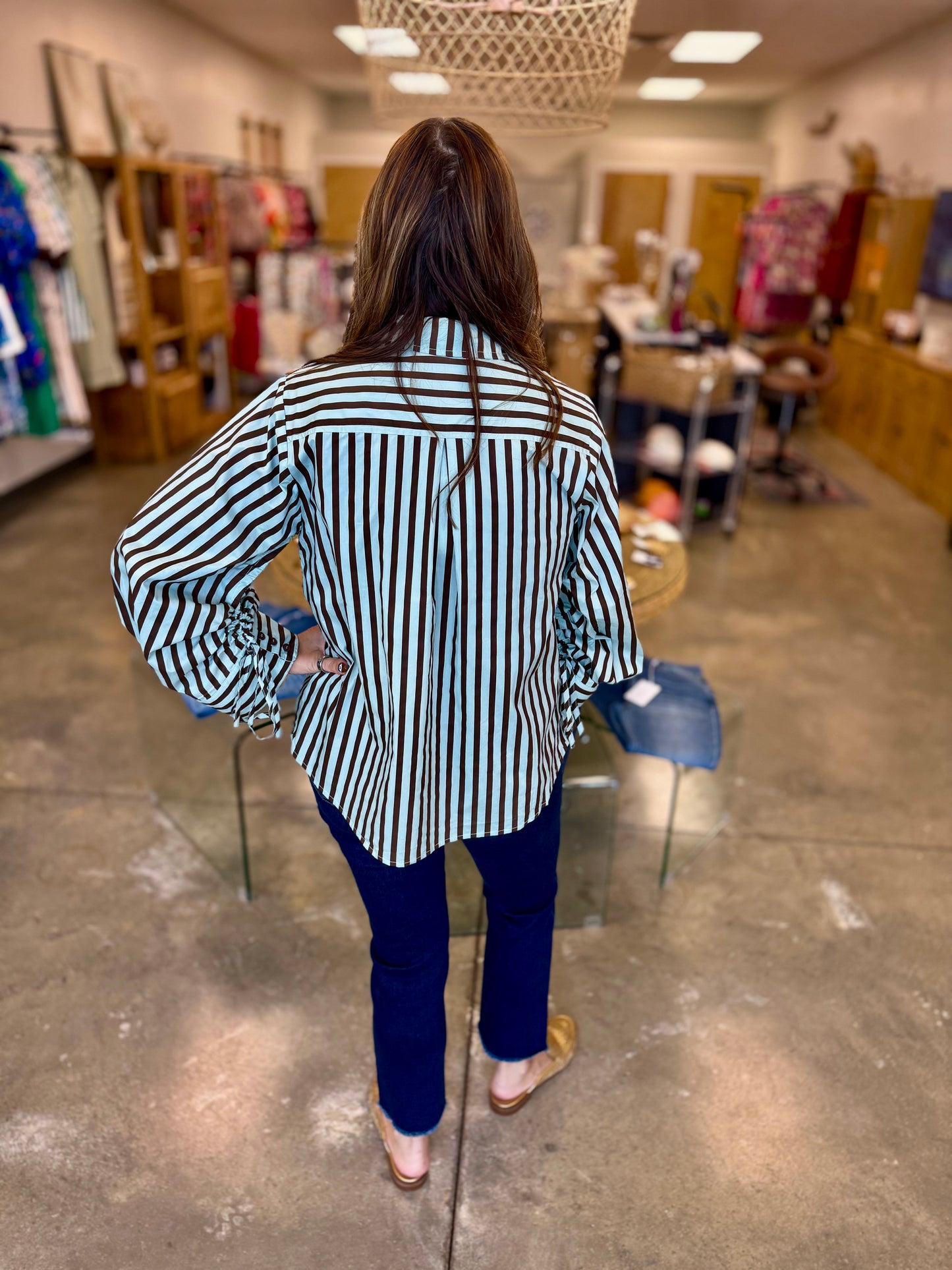 The Zelda Stripe Puff Sleeve Top
