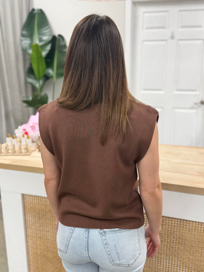 The Sylvie Vest Sky Brown