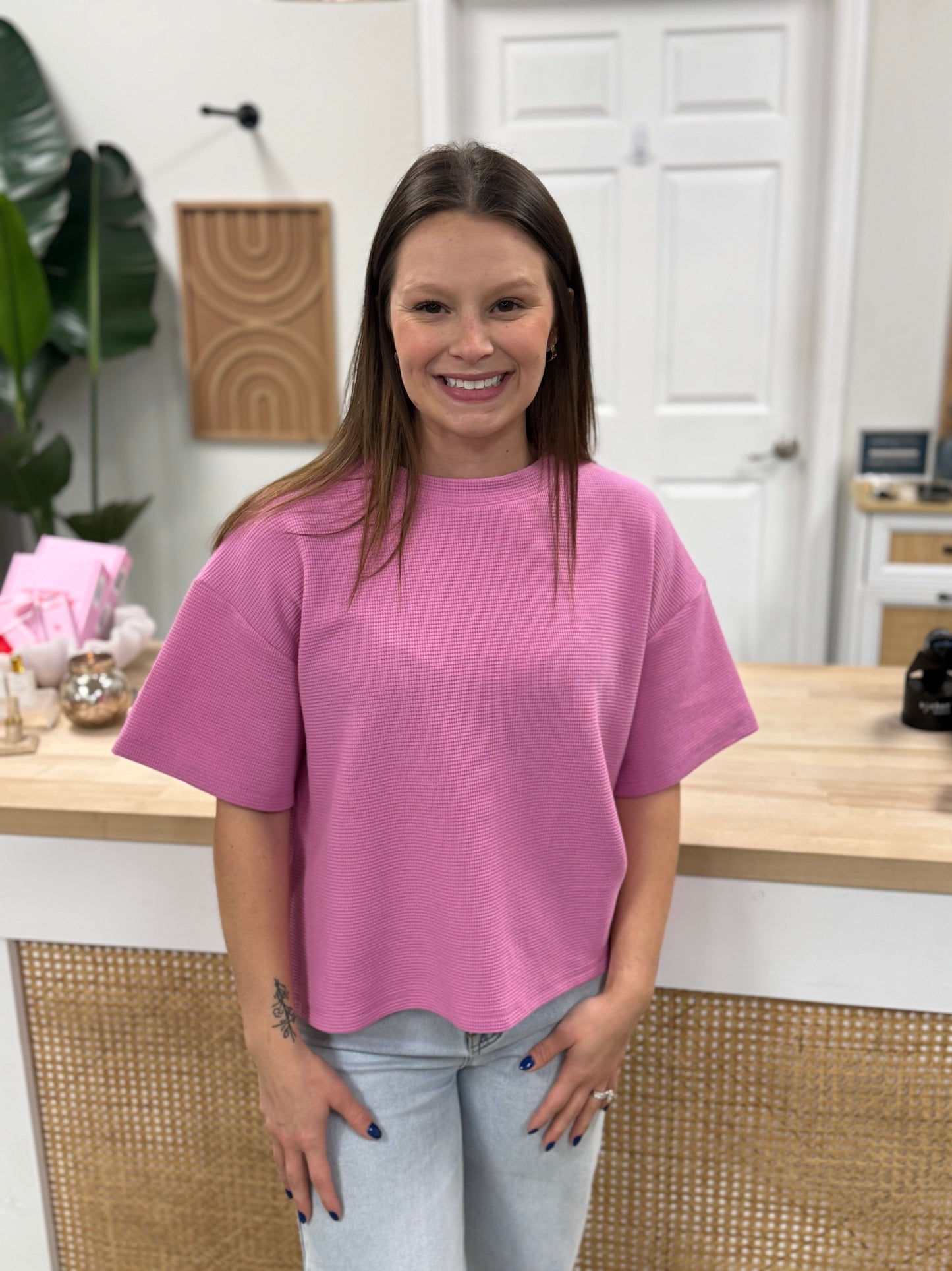 The Best Knit Basic T- Candy Pink