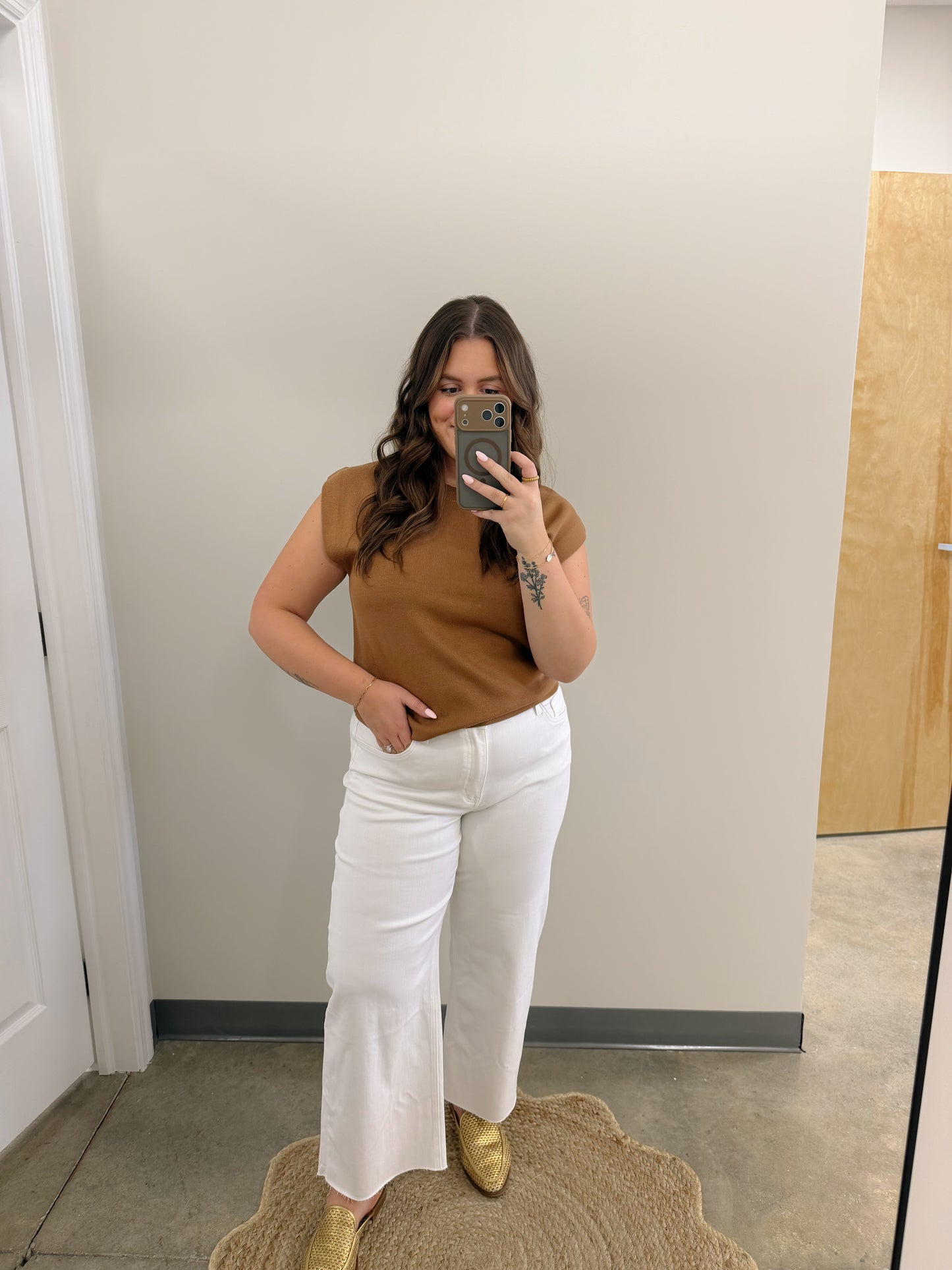 Vervet High Rise Wide Leg White Jean