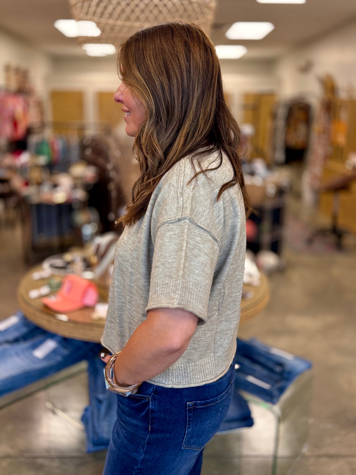 The Rochelle Cropped Sweater Tan