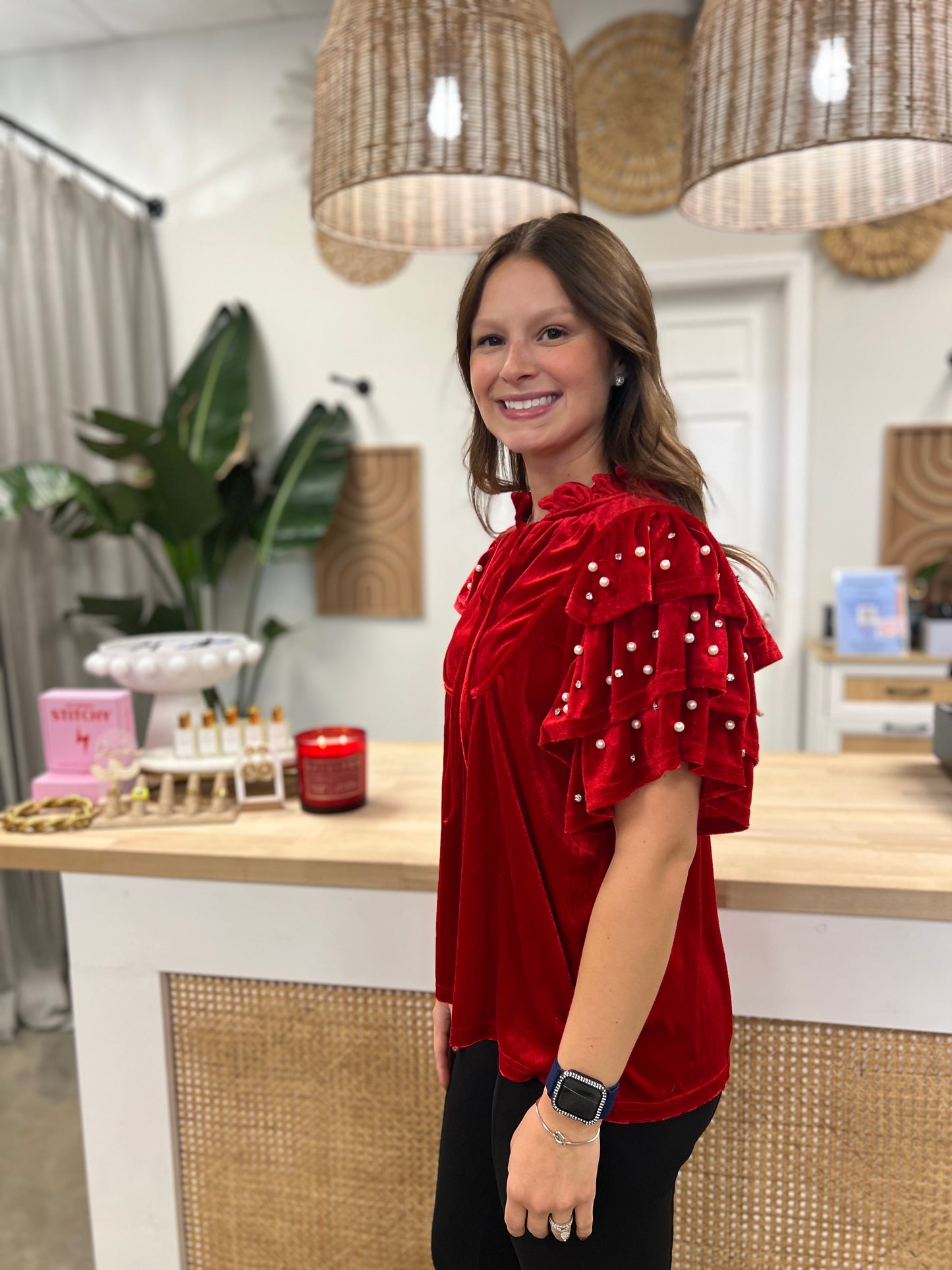 The Pearly and Cheerful Holiday Blouse