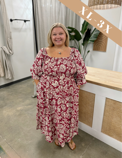 The Floral Brandy Midi Dress Curvy