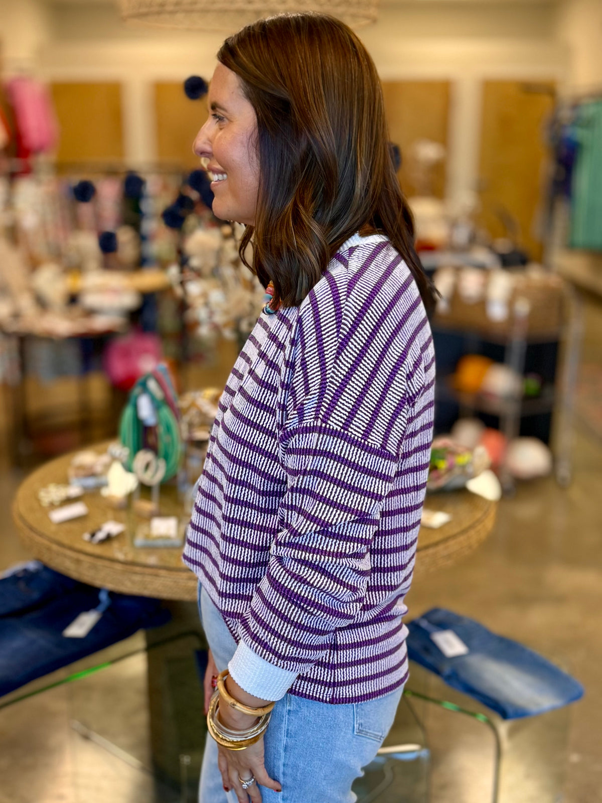 The Sylvia Ribbed Top Purple