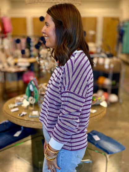 The Sylvia Ribbed Top Purple