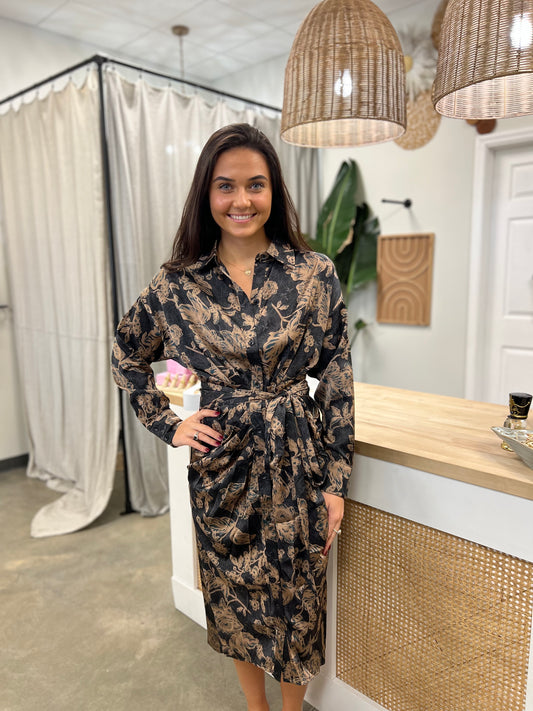 The Versace Tie Midi Dress