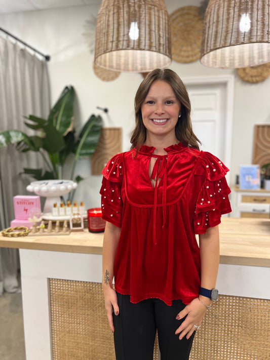 The Pearly and Cheerful Holiday Blouse