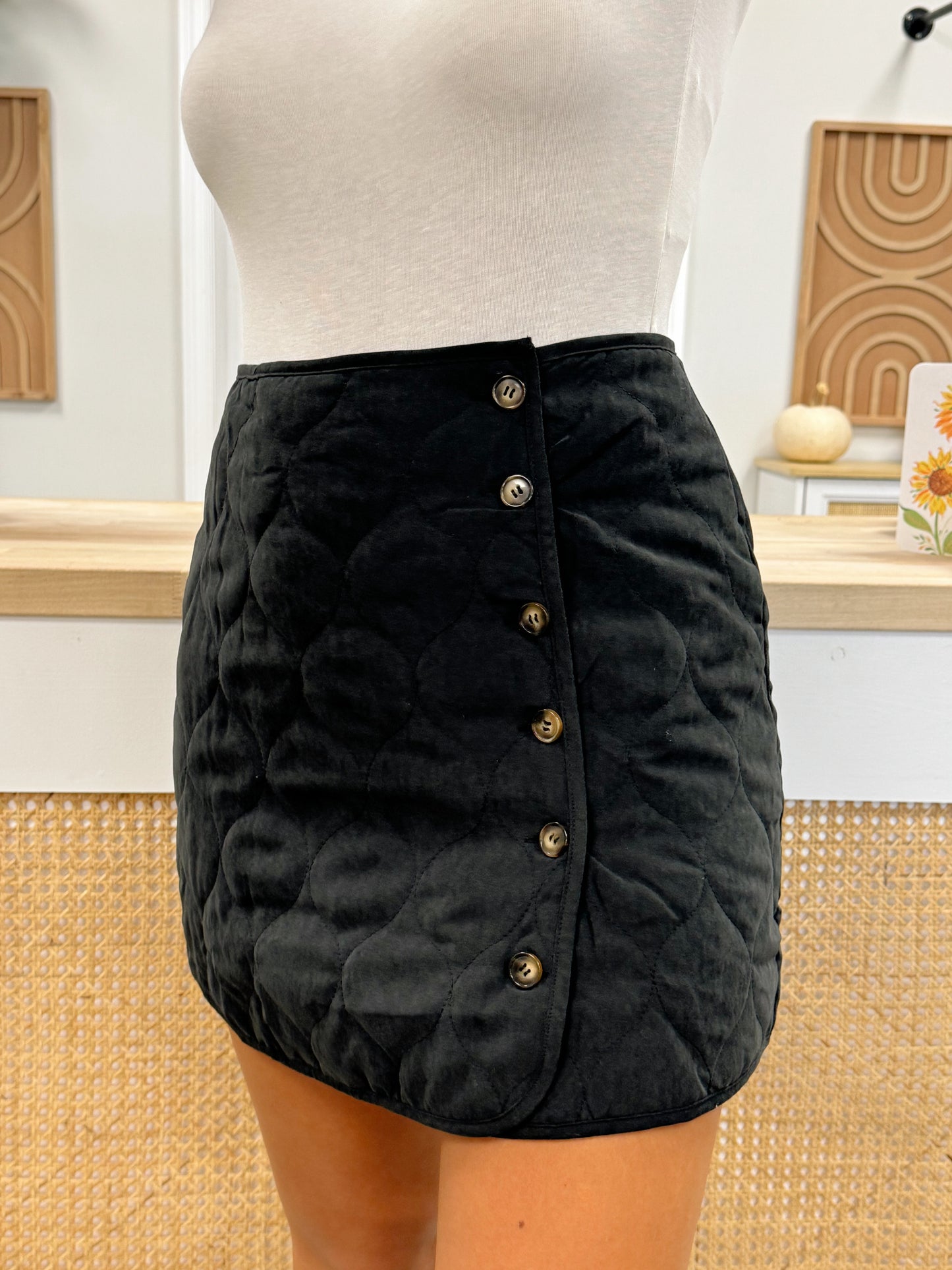 Quilted Puffer Mini Skirt