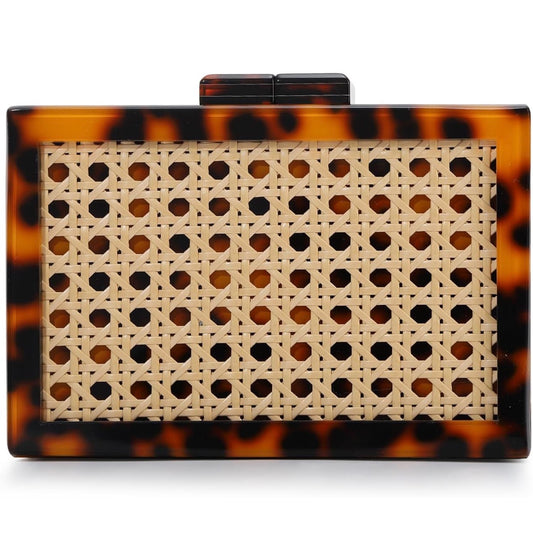 Rattan Acrylic Clutch