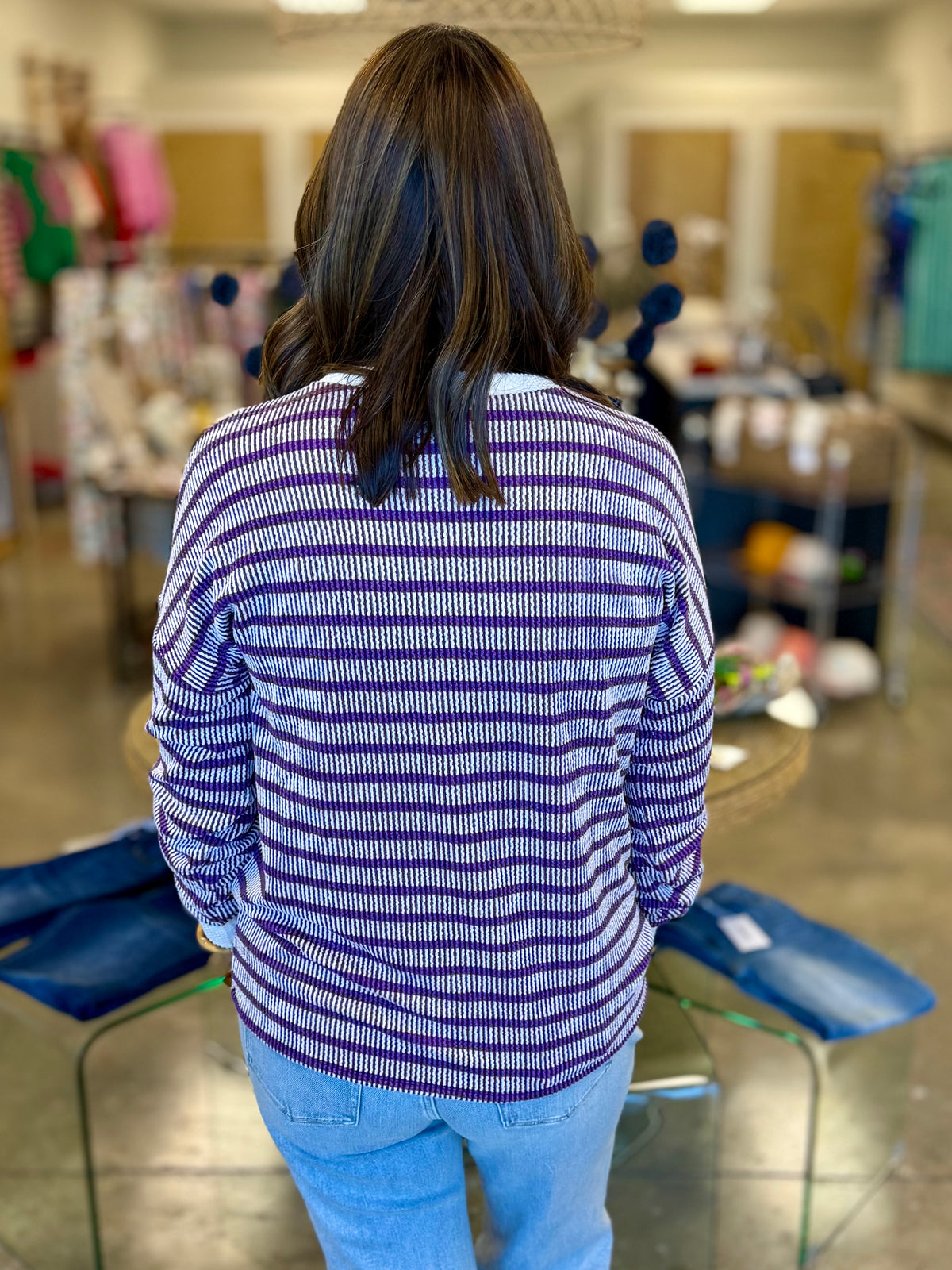 The Sylvia Ribbed Top Purple