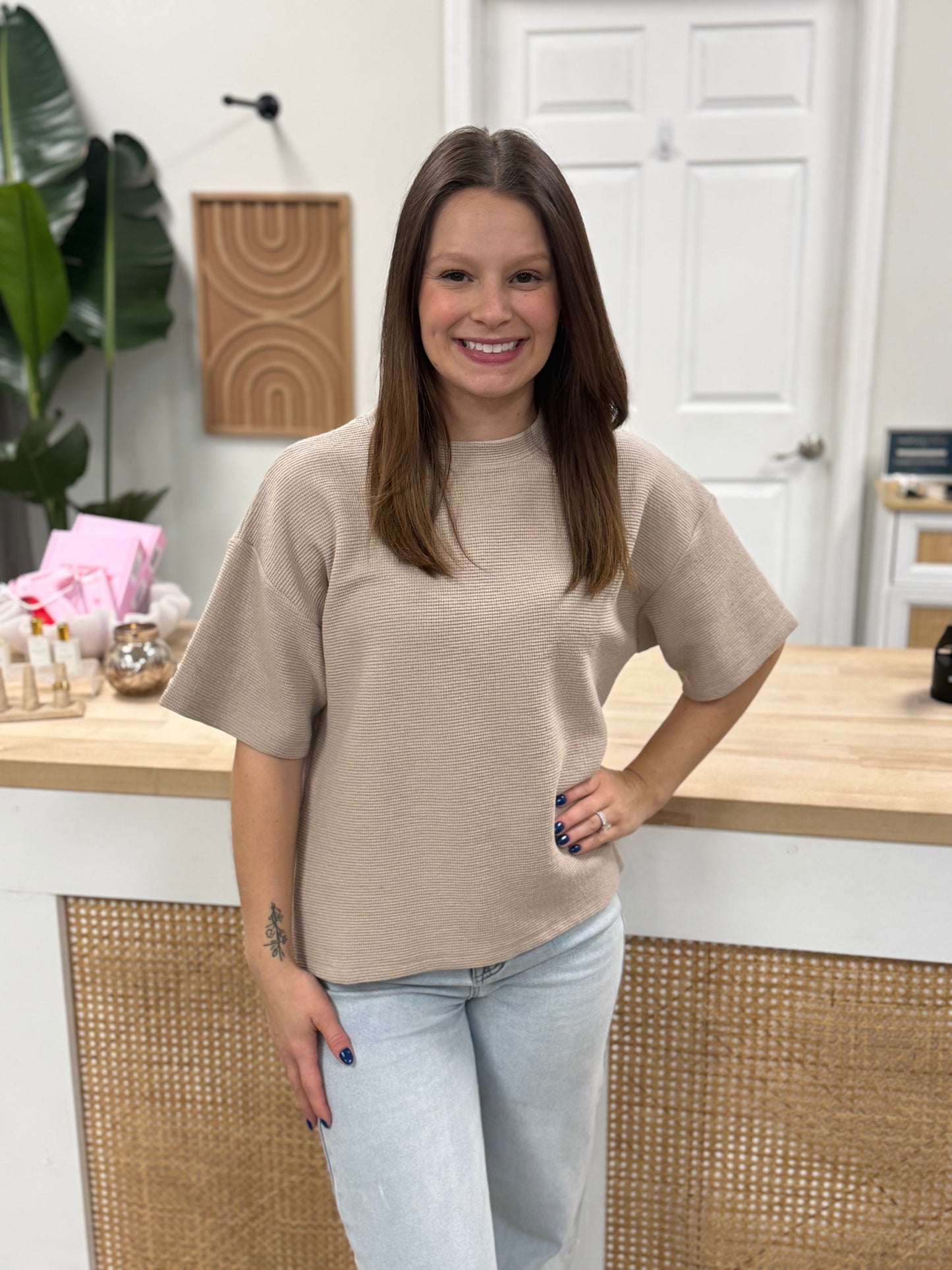 The Best Knit Basic T- Cream