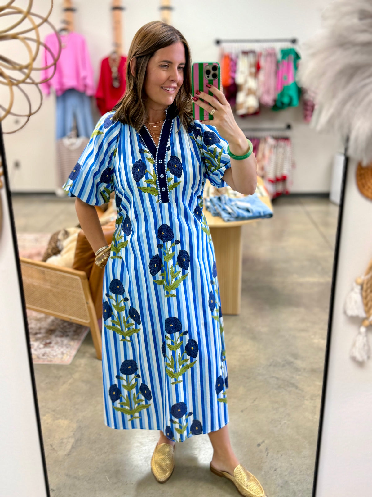 The Block Print Midi Dress