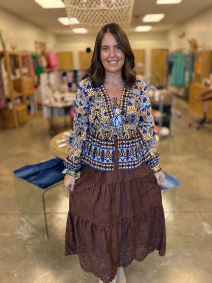 The Lainey Sued Midi Skirt-Chocolate