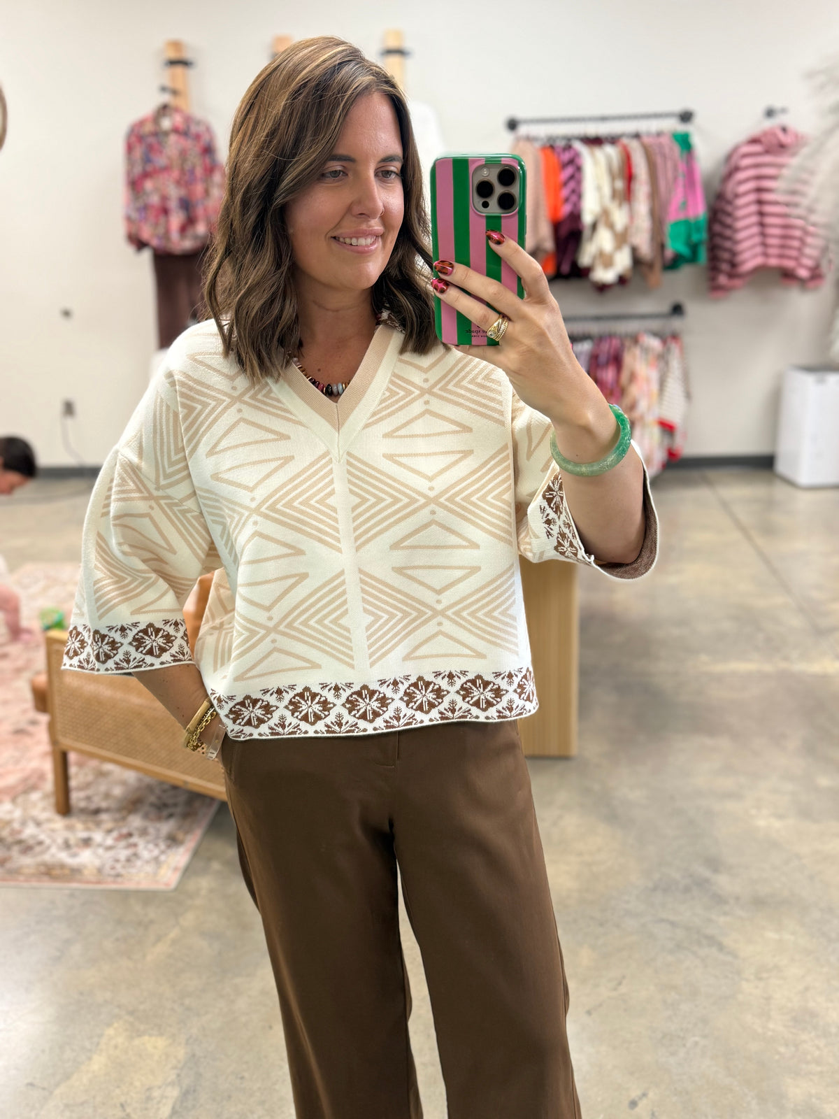 The Hoda 3/4 Sleeve Sweater
