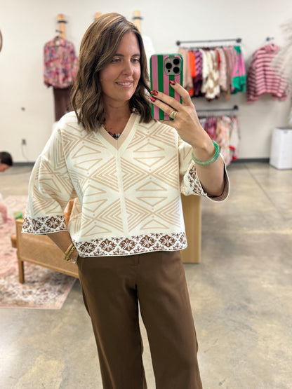 The Hoda 3/4 Sleeve Sweater
