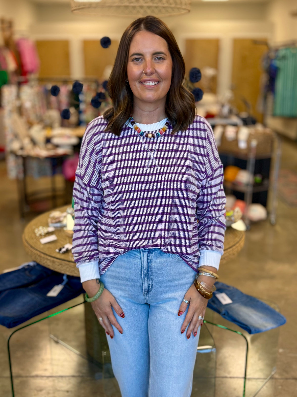 The Sylvia Ribbed Top Purple