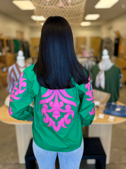 The Wynonna Flare Blouse-Green