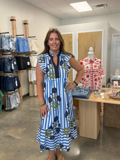 The Block Print Midi Dress