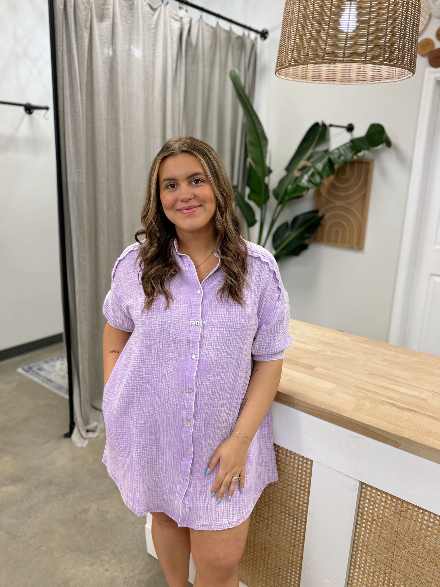 Sitting Dockside Button Down Dress