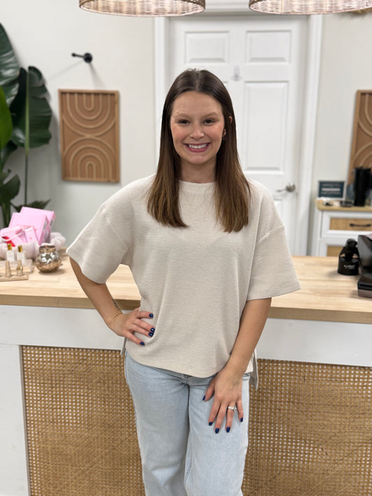 The Best Knit Basic T- Sand Beige