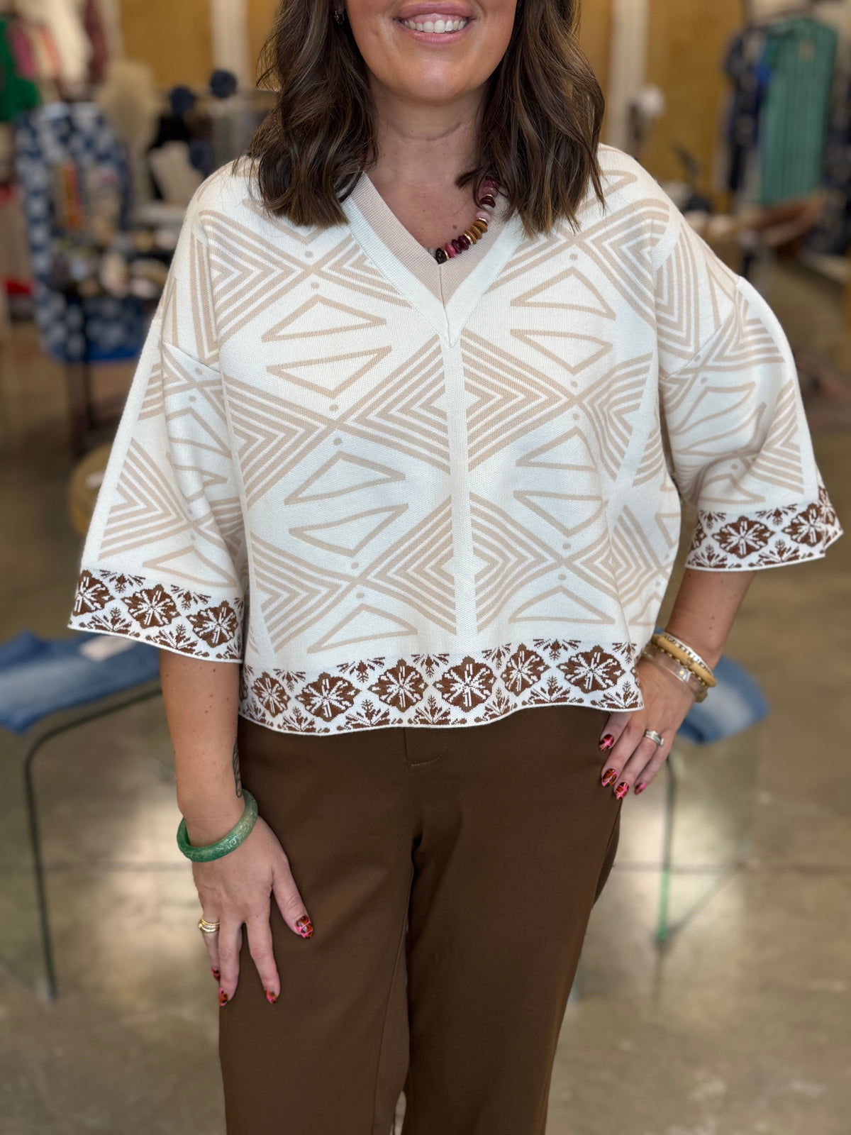 The Hoda 3/4 Sleeve Sweater