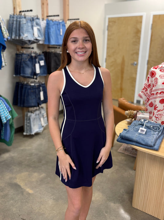 On the Court Dress Navy