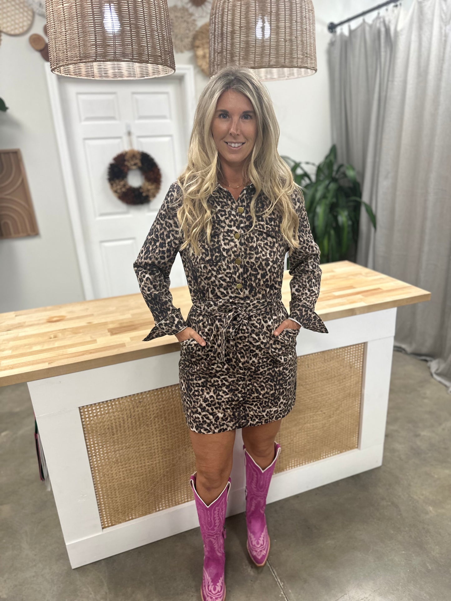 Savannah Leopard Mini Dress