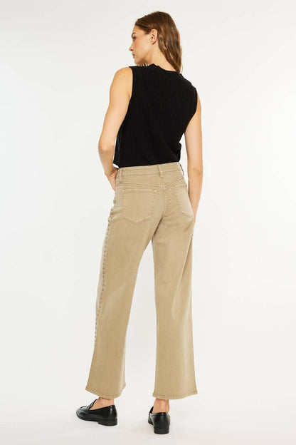 KanCan Stud Mid Rise Wide Leg