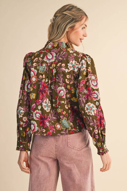 The Laci Ruffle Button Down Blouse